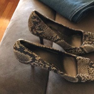 Animal print open toes. Worn once